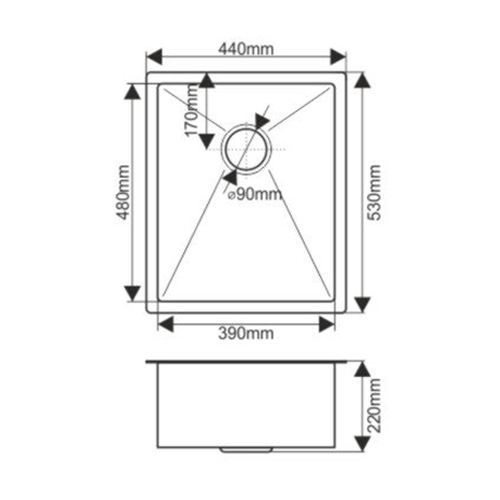 Мойка H4453 Melana ProfLine 3,0/220 сатин с коландером